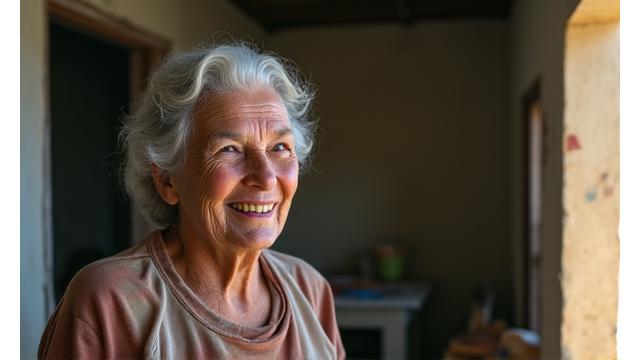 Thumbnail de vídeo: Moradora de comunidade agradecendo e mostrando melhorias em sua casa